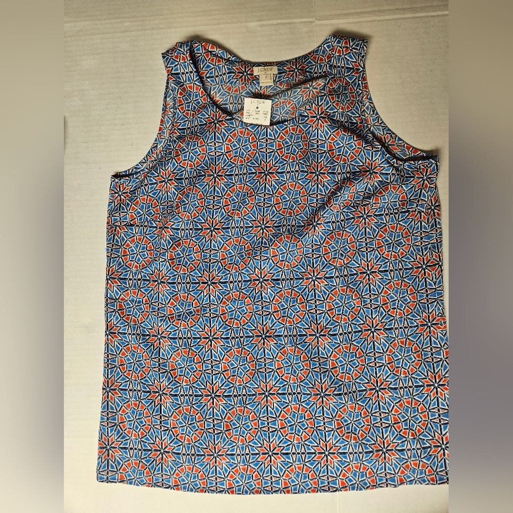 J. Crew‎ Size 2 Geometric Patterned Sleeveless Top